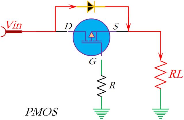 PMOS防反接保護(hù)電路